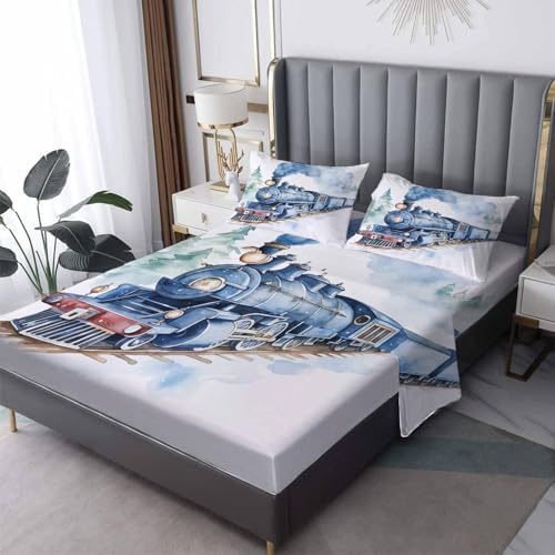 Train Kids Boys Twin XL Microfiber Sheet Set