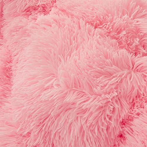 Fluffy Pink Comforter Set Twin - 2 Piece Plush Bedding