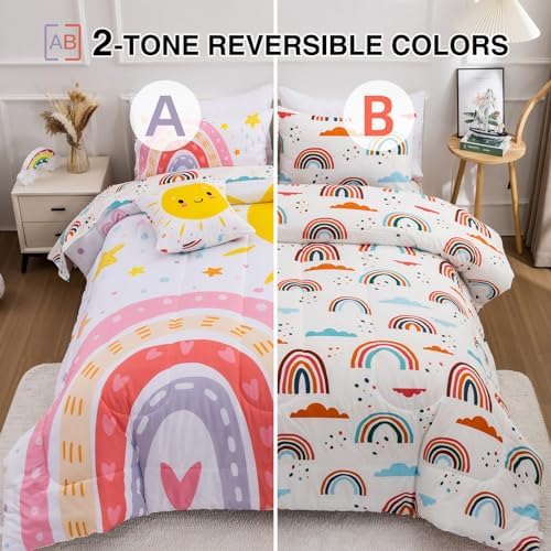 A Nice Night Cartoon Rainbow Comforter Set Twin
