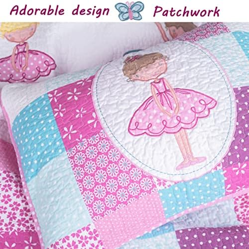 Cozy Line Little Dancer Butterfly Floral Quilt Bedding Set Twin - 7 Piece