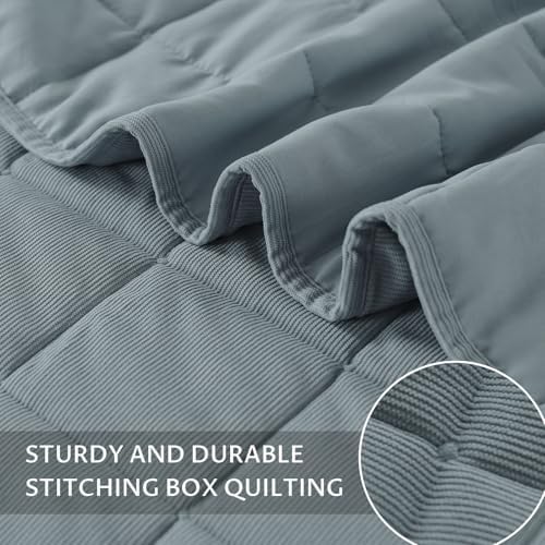 KASENTEX Oversized King Quilt Set - Blue 1