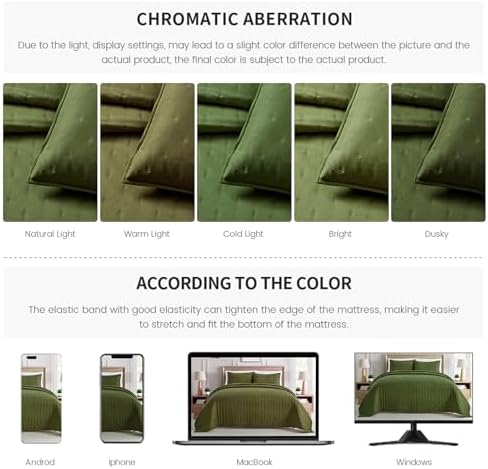 BOURINA Ultrasonic Quilt Set 3-Piece Dark Green