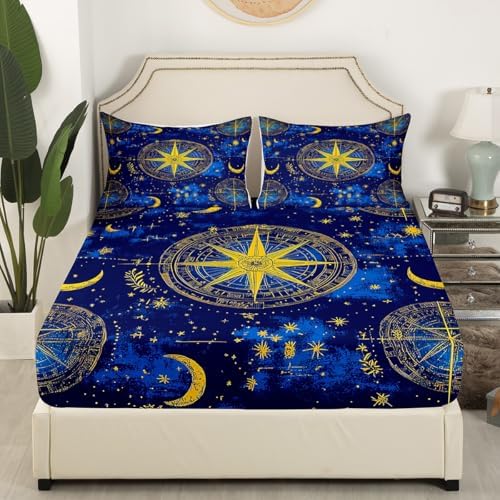 Sun and Moon Sheet Set Exotic Constellation Bedding Twin