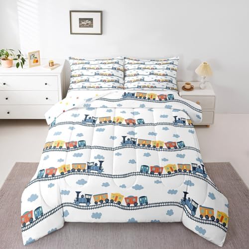 Erosebridal Kids Train Comforter Set Twin