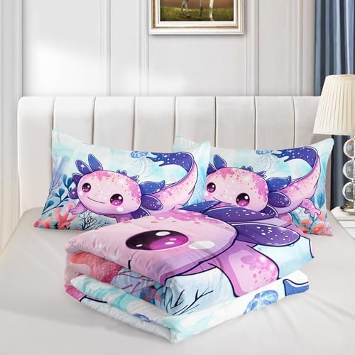Cute Axolotl Comforter Set Twin Size