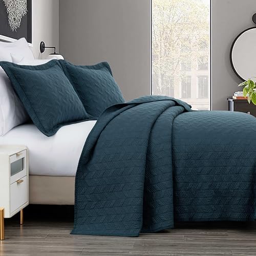 Chezmoi Collection Roswell 3-Piece Cotton Quilt Set King Size