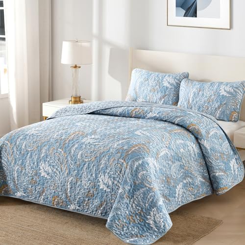 WONGS BEDDING Boho Quilt Set Queen 3 Pieces