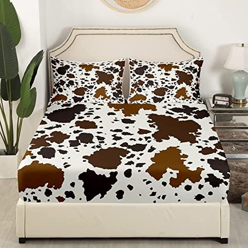 Cow Print Sheets California King Set - 4PCS