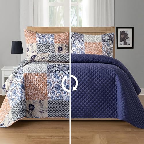 Elegant Comfort King Size Reversible Quilt Set