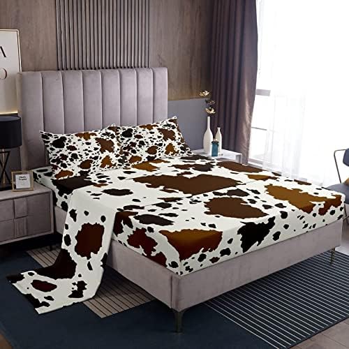 Cow Print Sheets California King Set - 4PCS