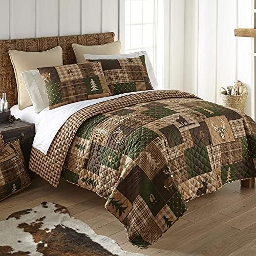 Donna Sharp Queen Full Bedding Set - 3 Piece Green Forest Lodge