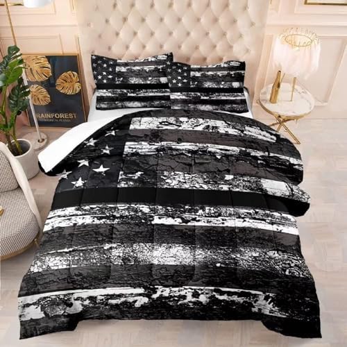 Kxry USA Flag Comforter Set Queen Size 1