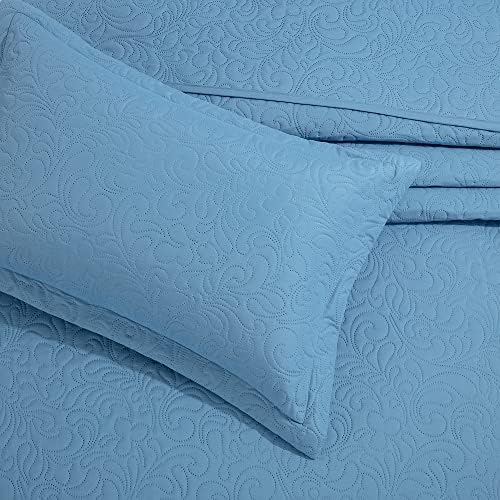 HOMBYS Alaska King 132x120 Bedspread Set Blue