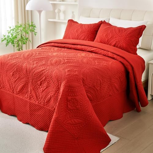 Cmfshape Oversize King Quilt Set 120x119 3 Piece Modern Geometric
