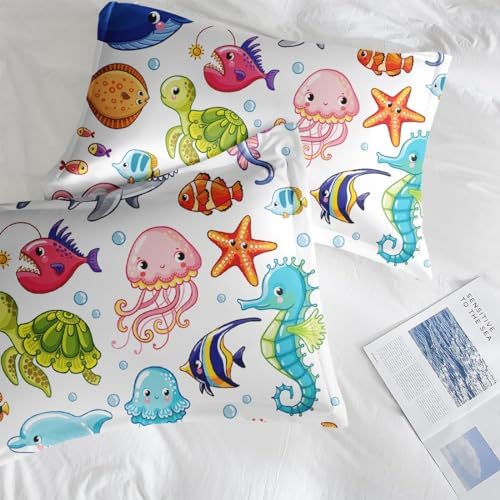 Nesphy Sea Turtle Animal Fish Comforter Set 2 Piece