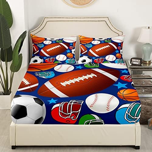 Erosebridal Soccer Themed Twin Bed Sheet Set