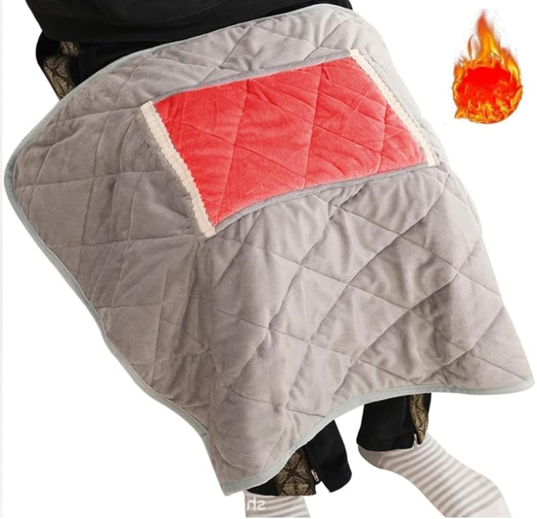 Pishengfa 32x24inch USB Heated Lap Blanket with Pocket Grey