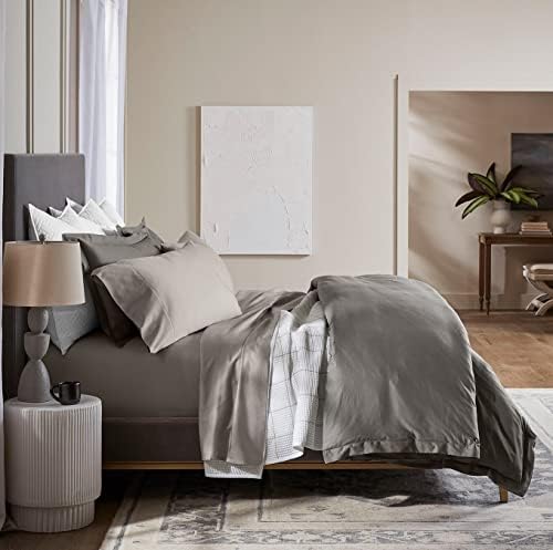Boll Branch Percale Hemmed Sheet Set - Queen Pewter