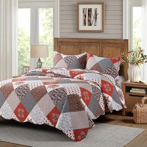 HoneiLife Quilt Set King Size - Amaranth Red