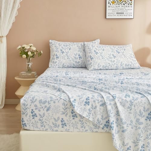 LifeTB California King Floral Sheets Set 4 Piece 1