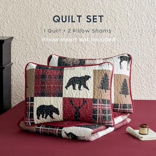Wake In Cloud Rustic Quilt Set QueenFull 3 Pieces