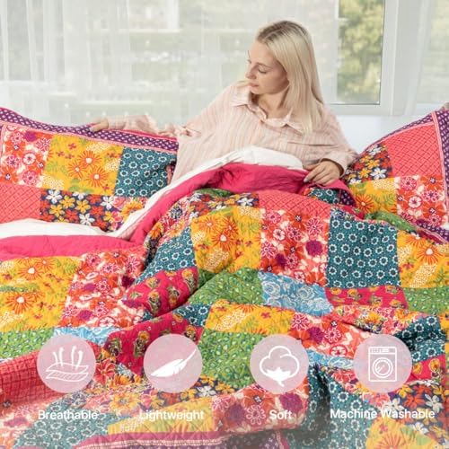 King Size Quilt Set - Soft Reversible Bedspread with Pillow Shams