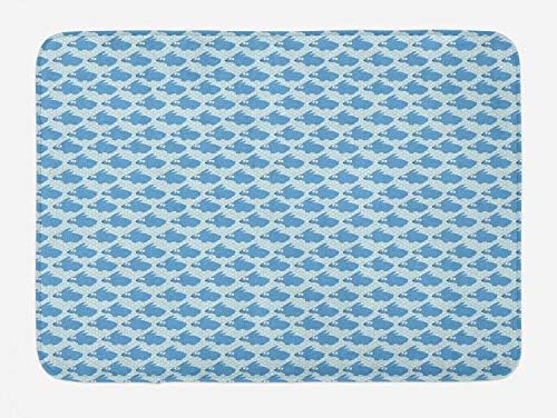 Ambesonne Bunny Bath Mat 302 x 20 Blue Pale Blue Cream