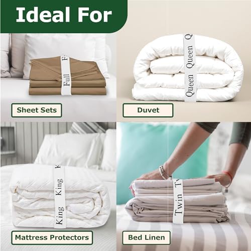 ECOHomes Bed Sheet Organizer Elastic Bands - 2PCS White King