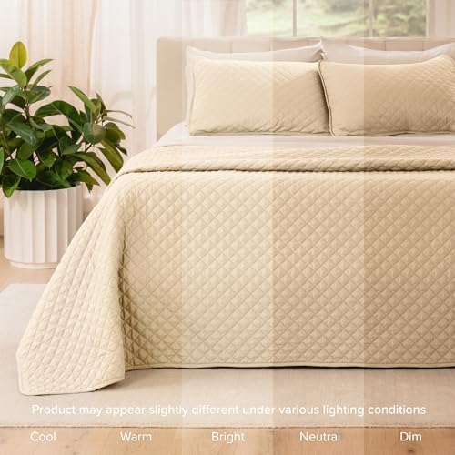 Bare Home Coverlet Set - 3 Piece Lightweight Bed Decor