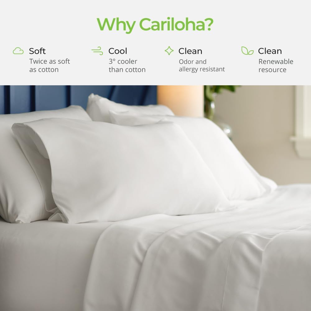 Cariloha Classic 4-Piece Twill Sheet Set - White King