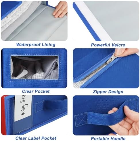 CosyBreeze 4 Pack Bed Sheet Organizer with Zipper and Label Cards