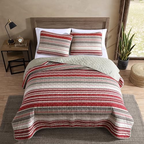 Eddie Bauer King Quilt Set - Reversible Cotton Bedding with Matching Shams