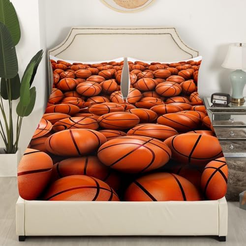 Erosebridal Basketball Pile Fitted Sheet Twin Size Set