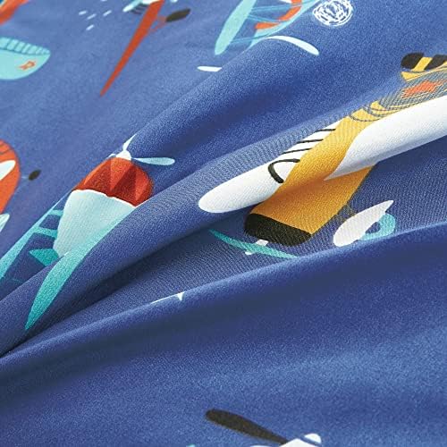 Blue Airplane Print Comforter Set Twin Size