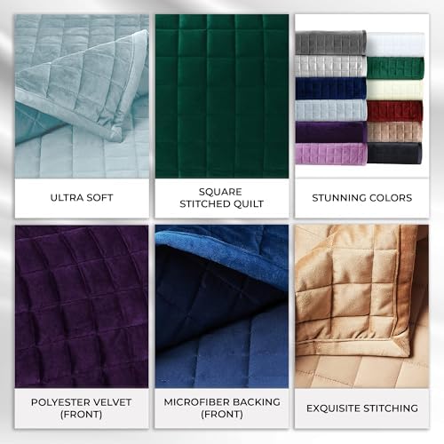Tribeca Living Luxury Velvet Quilt Set Queen