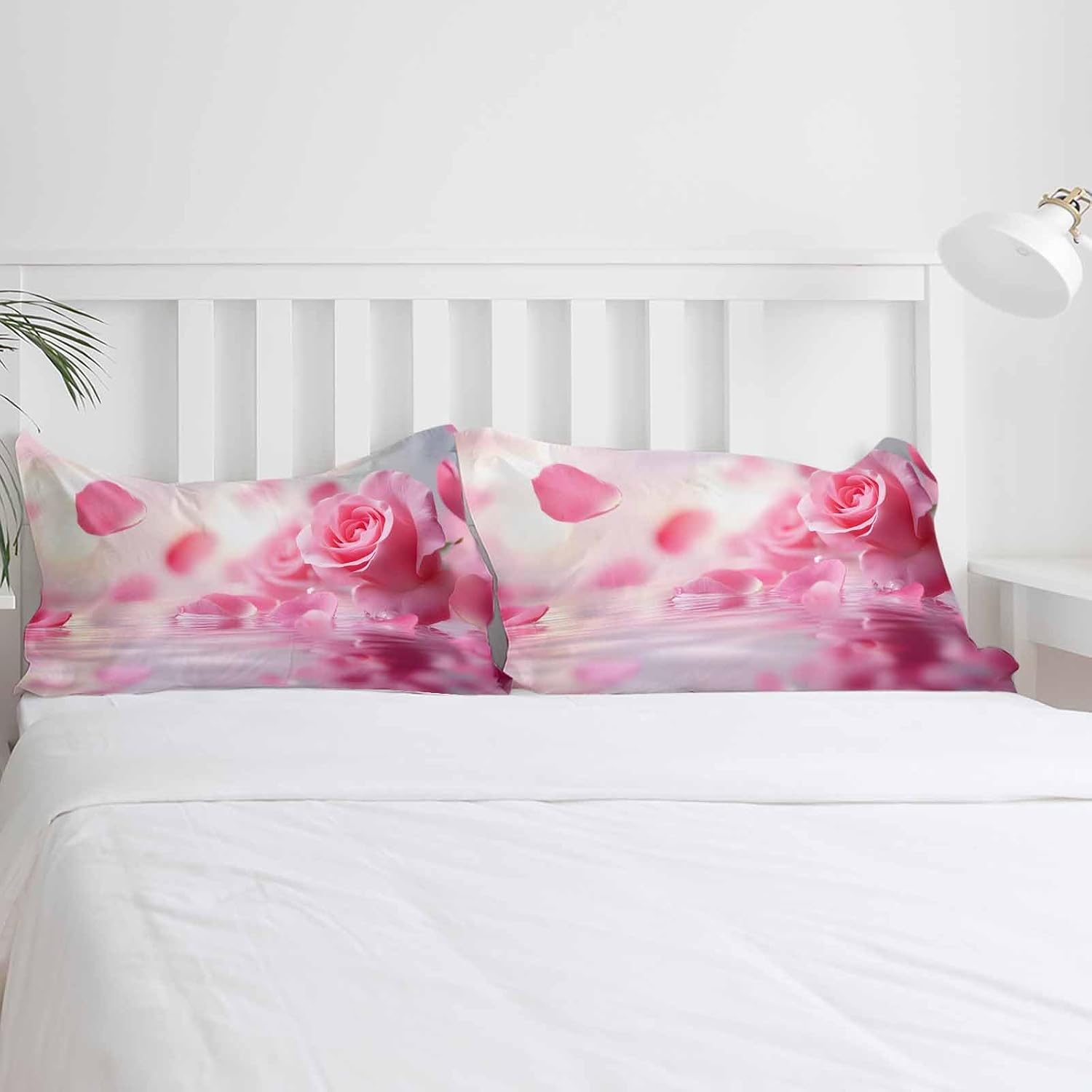 Boanket 3-Piece Pink Rose Duvet Cover Set with Zipper Closure