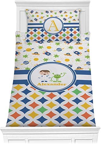 Personalized Boys Space Geometric Comforter Set Twin XL
