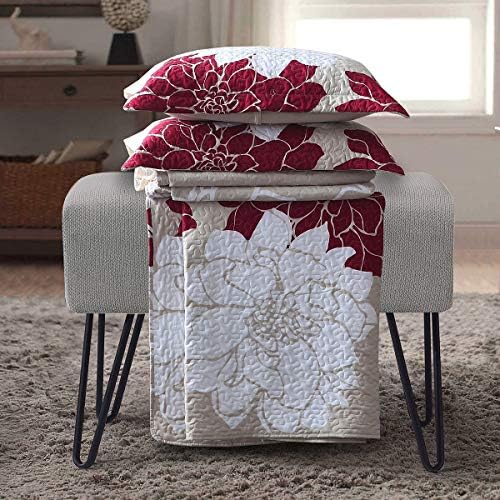 Royal Tradition Helena-Burgundy Reversible Coverlet Set 1