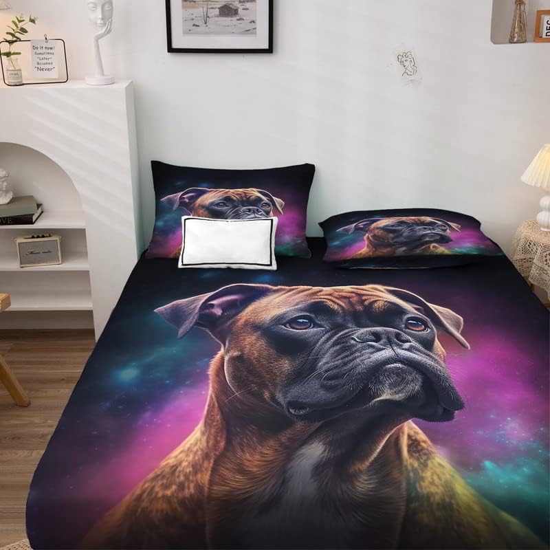 Boxer Dog Sheets California King Set - 4 Piece Microfiber