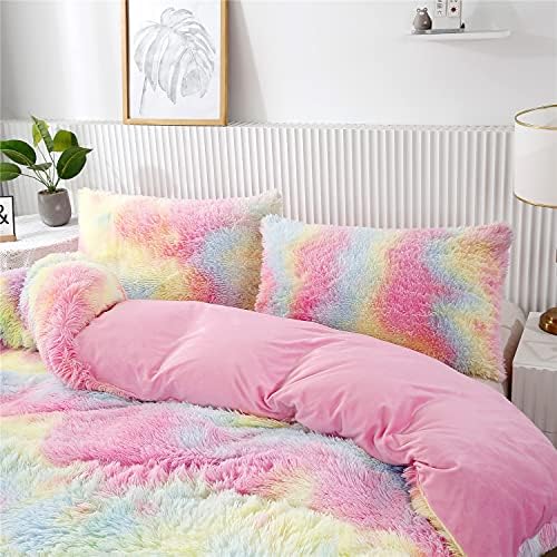 RYNGHIPY 3Pcs Rainbow Girls Duvet Cover Set Twin Size 1