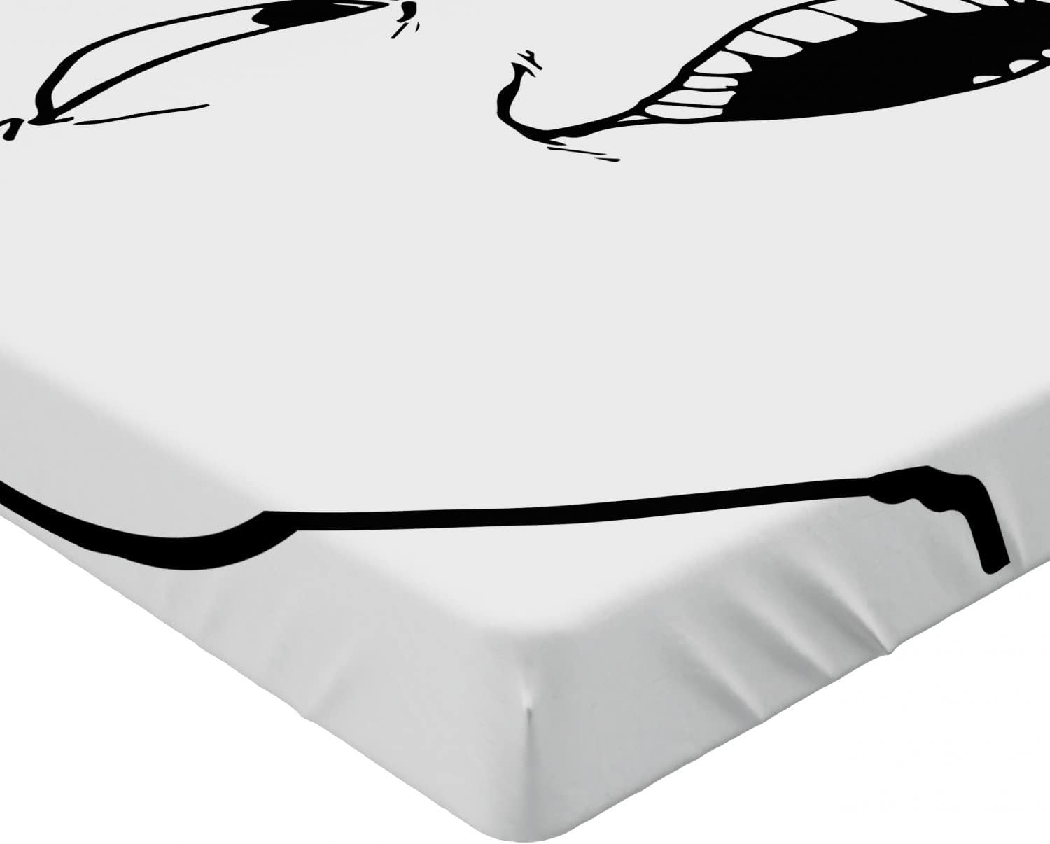 Ambesonne Humor Fitted Sheet - Meme Face California King Black and White