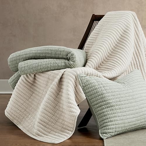 WDCOZY Chambray Pick Stitch Twin Quilt Set 1