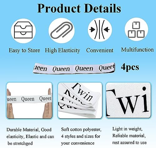 Tekalobr 4pcs Sheet Organizer Bands for Queen Bedding