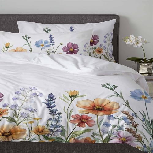 3-Piece Queen Duvet Cover Set with Zipper and Pillowcases