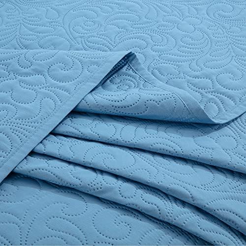 HOMBYS Alaska King 132x120 Bedspread Set Blue