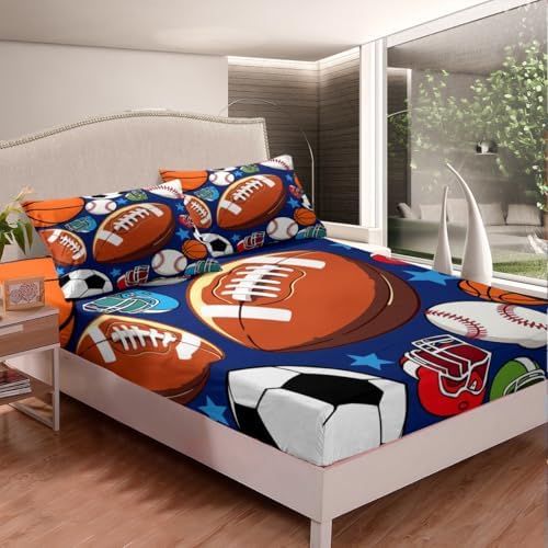 Erosebridal Soccer Themed Twin Bed Sheet Set