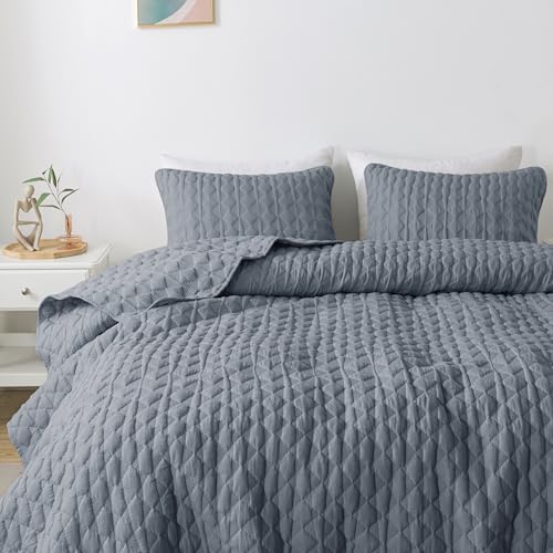 WDCOZY Blue Twin Bedding Set with 1 Pillow Sham