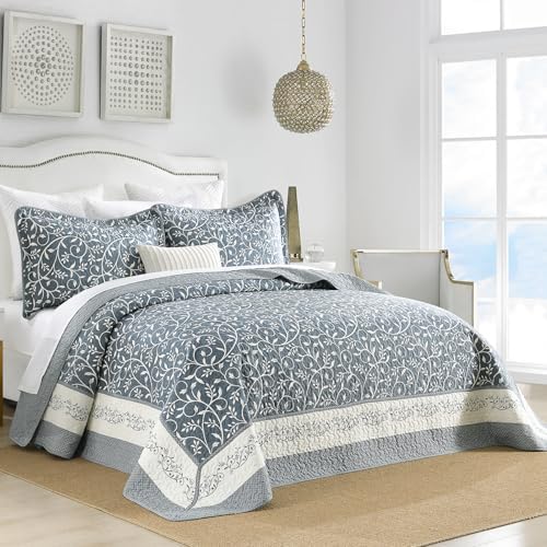 SahSahCasa 120x120 Cal King Reversible Bedspread Set 1