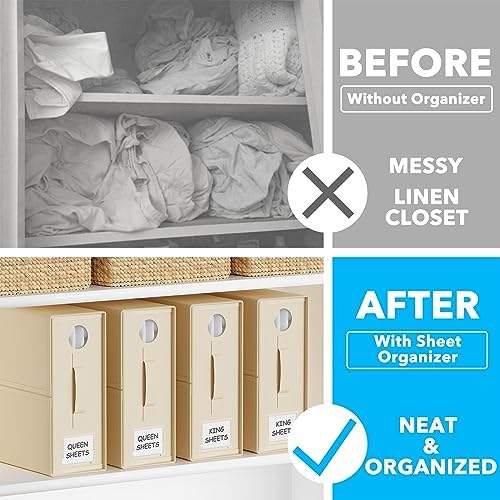 GZOOGHOME 4 Pack Sheet Organizers Storage