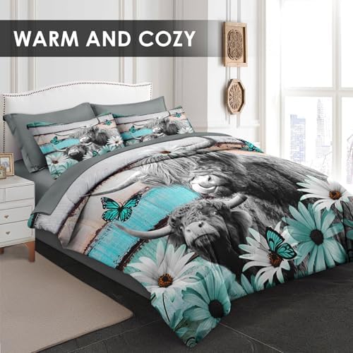 Pamnest Comforter Set King Size with Daisy Pattern